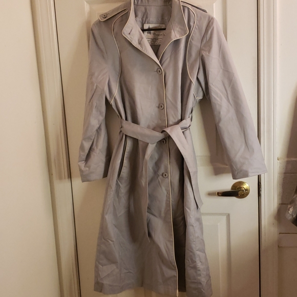 London Fog Jackets & Blazers - London Fog Retro Coat Light Gray Blue Medium